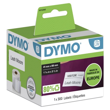 DYMO Removable White Name Badge (S0722560) - High-Quality, Reusable ID Labels
